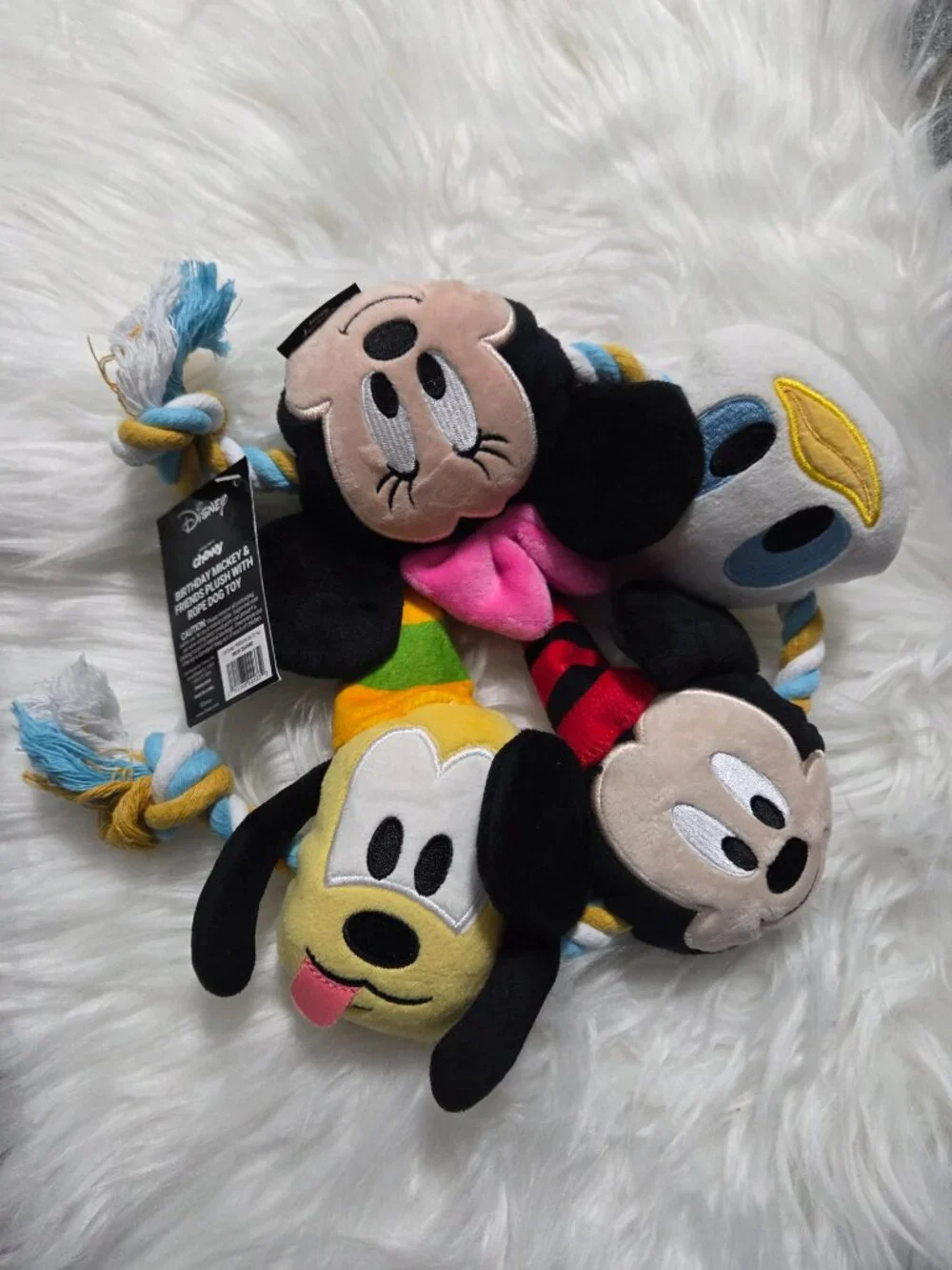 Chewy x Disney Birthday Mickey & Friends Plush Rope Dog Toy
